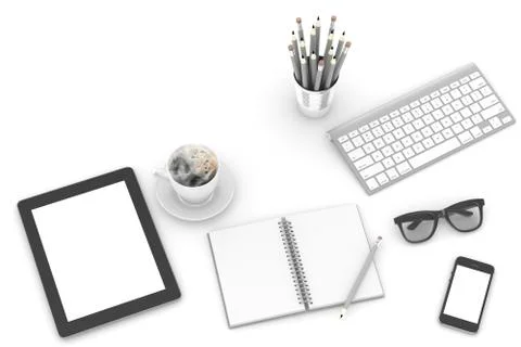 Workplace, top view Stock Illustration