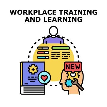 Workplace training and personal skill development learning Stock Illustration