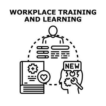 Workplace training and personal skill development learning Stock Illustration
