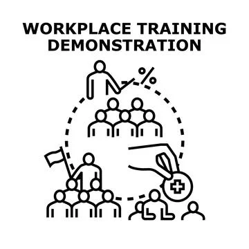 Workplace training demonstrating teamwork and business improvement process Ilustración de archivo
