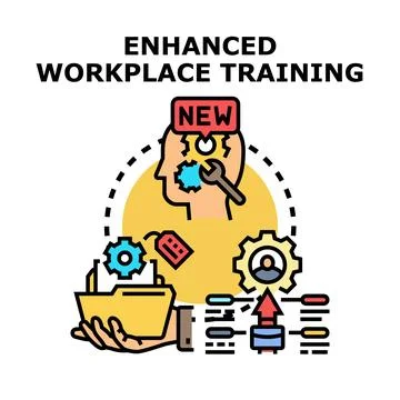 Workplace training improvement skill development concept illustration Stock Illustration