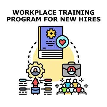 Workplace training program developing new employee skills 库存插图