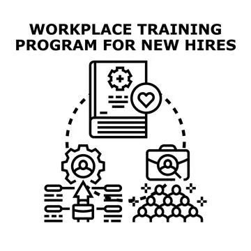 Workplace training program developing new employee skills 库存插图