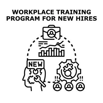 Workplace training program for new employee integration process Stock Illustration