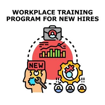 Workplace training program for new employee integration process Illustrazione stock