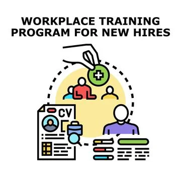 Workplace training program for new hires concept Illustrazione stock