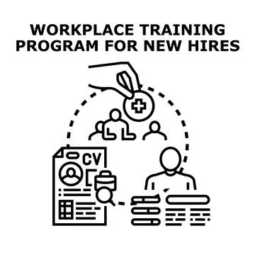 Workplace training program for new hires concept Illustrazione stock