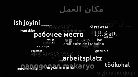 Workplace Translated in 39 Worldwide Languages Endless Looping 3d Zooming Wor Video stock 145223447