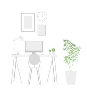 Workplace vector background. Trends illustration Stock Illustration