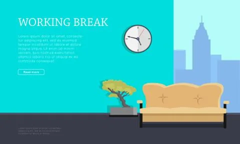 Workplace Vector Concept in Flat Style Design Stock Illustration
