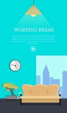 Workplace Vector Concept in Flat Style Design Stock Illustration