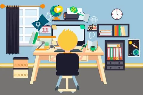 Workplace vector illustration. Stock Illustration