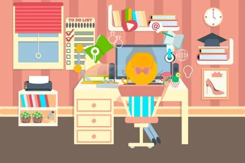 Workplace vector illustration. Stock Illustration