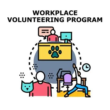 Workplace volunteering program concept vector illustration Illustration