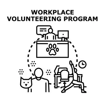 Workplace volunteering program concept vector illustration Illustration
