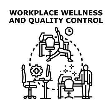 Workplace wellness and quality control concept illustration Stock Illustration