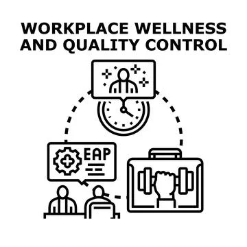 Workplace wellness and quality control program concept Illustration