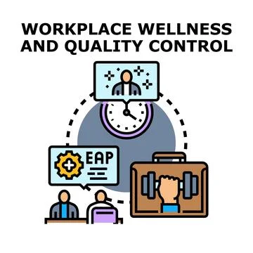 Workplace wellness and quality control program concept Stock Illustration