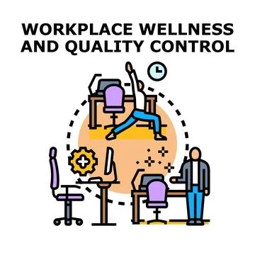 Workplace wellness and quality control concept illustration Stock Illustration