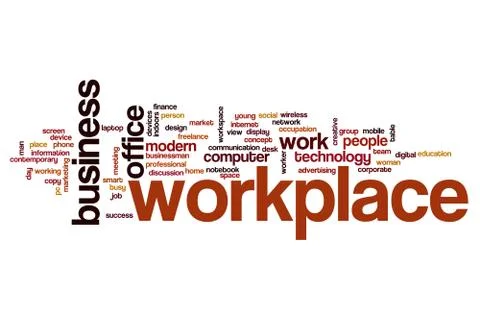 Workplace word cloud concept Stock Illustration