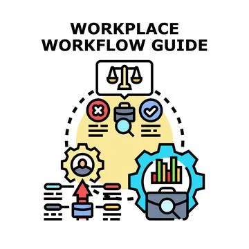 Workplace workflow guide for business process optimization Stock Illustration
