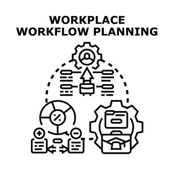 Workplace workflow planning developing business process management 库存插图