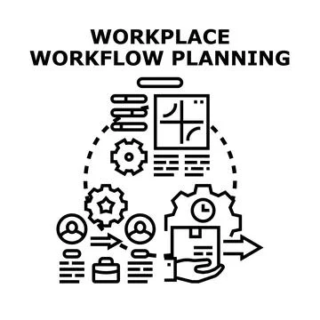 Workplace workflow planning process optimization concept Stock Illustration