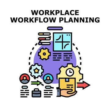 Workplace workflow planning process optimization concept Stock Illustration
