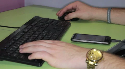 Works At The Computer Stock Footage 44120095