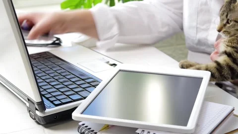 Works with multiple gadget devices Video stock 170560922