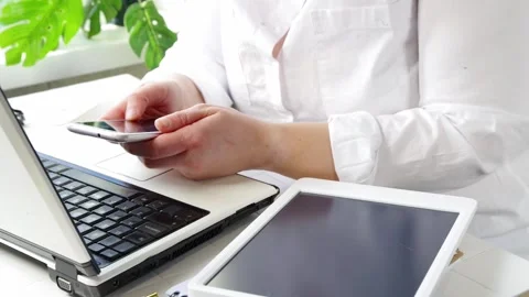 Works with multiple gadget devices Stock Footage 170560994