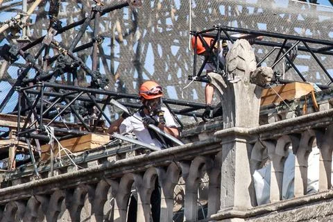 Works resume after interruption at the Notre Dame Cathedral in Paris, France - 1 Stock Photos