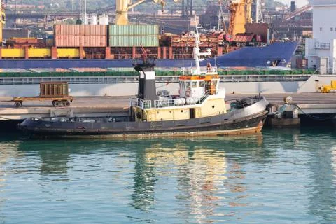 Works in a shipyard Stock Photos