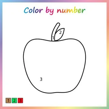 Worksheet for education. painting page, color by numbers.  Game for preschool Stock Illustration