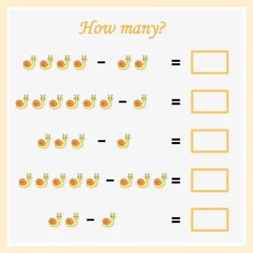 Worksheet. Mathematical puzzle game. Learning mathematics, tasks for addition Stock Illustration