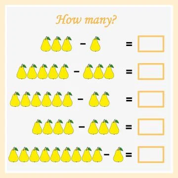 Worksheet. Mathematical puzzle game. Learning mathematics, tasks for addition Stock Illustration