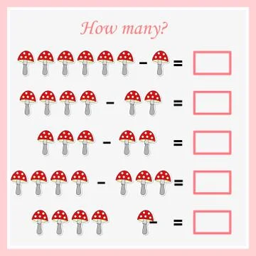 Worksheet. Mathematical puzzle game. Learning mathematics, tasks for addition Stock Illustration