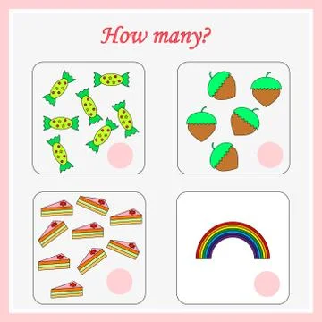 Worksheet. Mathematical puzzle game. Learning mathematics, tasks for addition Stock Illustration