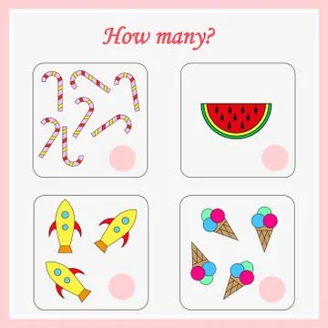 Worksheet. Mathematical puzzle game. Learning mathematics, tasks for addition Stock Illustration