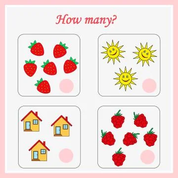 Worksheet. Mathematical puzzle game. Learning mathematics, tasks for addition Stock Illustration