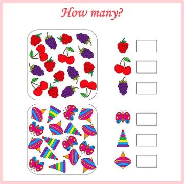 Worksheet. Mathematical puzzle game. Learning mathematics, tasks for addition Stock Illustration