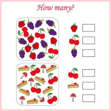 Worksheet. Mathematical puzzle game. Learning mathematics, tasks for addition Stock Illustration