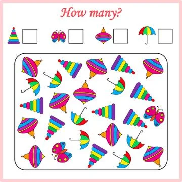 Worksheet. Mathematical puzzle game. Learning mathematics, tasks for addition Stock Illustration