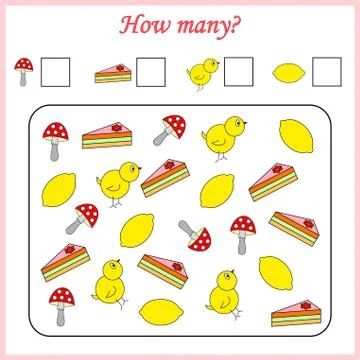 Worksheet. Mathematical puzzle game. Learning mathematics, tasks for addition Stock Illustration