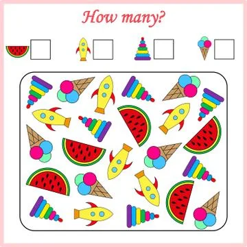 Worksheet. Mathematical puzzle game. Learning mathematics, tasks for addition Stock Illustration