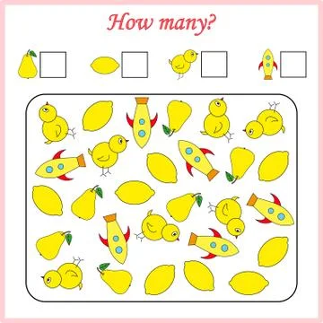 Worksheet. Mathematical puzzle game. Learning mathematics, tasks for addition Stock Illustration