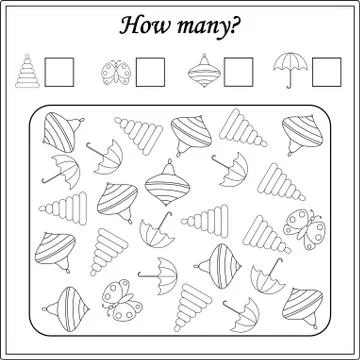 Worksheet. Mathematical puzzle game. Learning mathematics, tasks for addition Stock Illustration