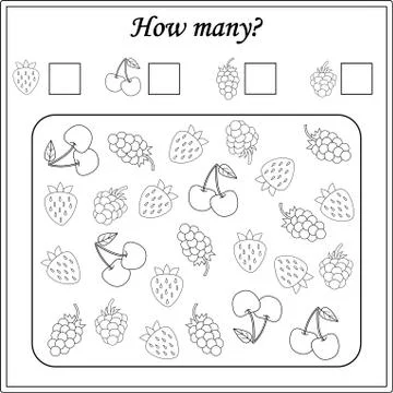 Worksheet. Mathematical puzzle game. Learning mathematics, tasks for addition Stock Illustration