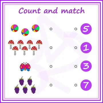 Worksheet. Mathematical puzzle game. Learning mathematics, tasks for addition Stock Illustration