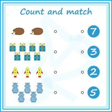Worksheet. Mathematical puzzle game. Learning mathematics, tasks for addition Stock Illustration
